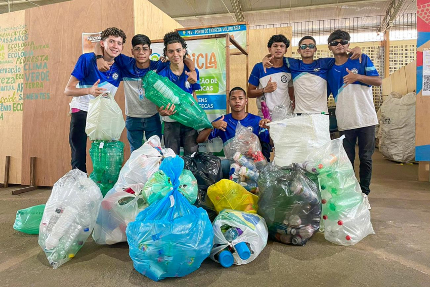 Foto: Referência em educação ambiental, escola estadual de Benevides mobiliza comunidade em projeto de reciclagem