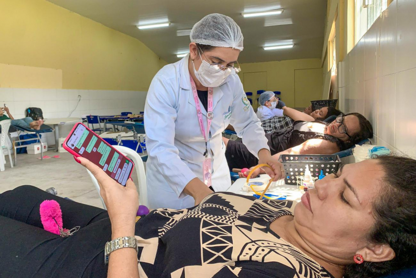 Foto: Hemopa e escola estadual promovem campanha de doação de sangue em Belém